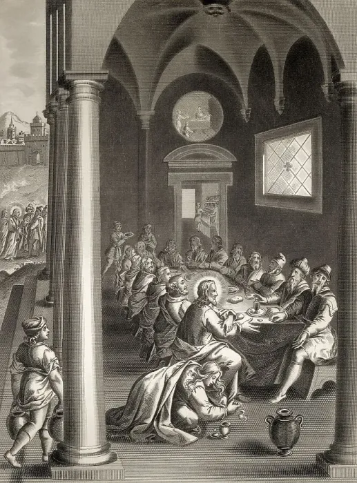 Framed Print : Mary Magdalen anointing Christ's feet