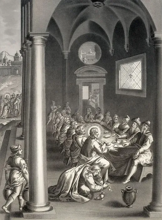 Framed Print : Mary Magdalen anointing Christ's feet Framed Print : Mary Magdalen anointing Christ's feet