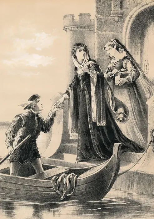 Framed Print : Mary Stuart or Mary I, Queen of Scots Escaping from Loch Leven Castle