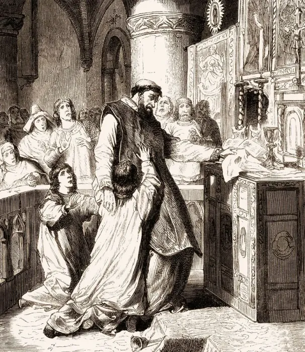 Framed Print : The Mass at Bolsena, an Eucharistic miracle said to have taken place in 1263