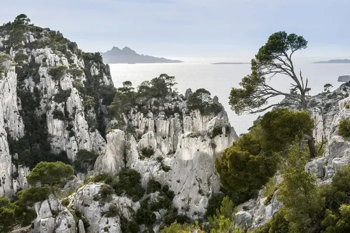 Framed Print : Massif des Calanques, limestone cliffs