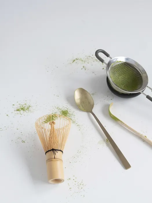 Framed Print : Matcha powder with traditional bamboo whisk Framed Print : Matcha powder with traditional bamboo whisk