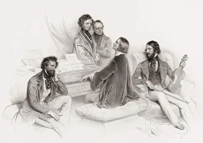 Framed Print : A matinee at Liszt's, 1846
