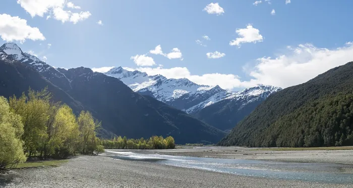 Framed Print : Matukituki River, snowy Mount Aspiring Framed Print : Matukituki River, snowy Mount Aspiring