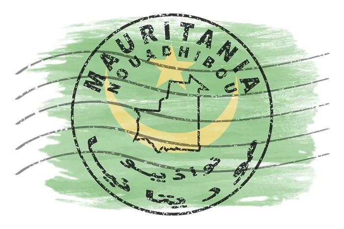 Framed Print : Mauritania Nouadhibou Round Seal Map Design