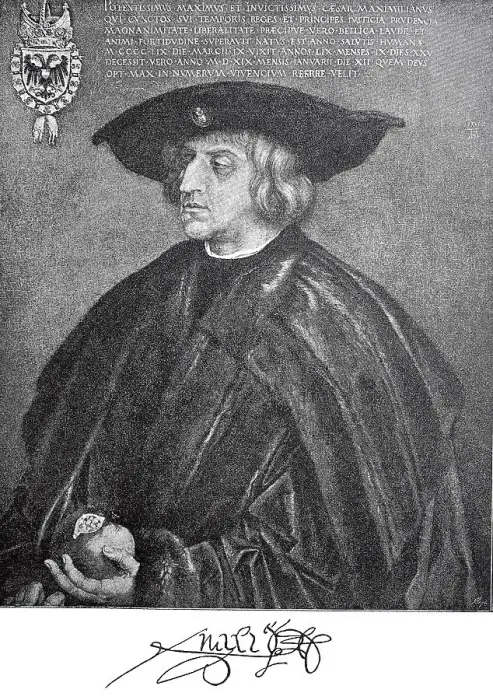 Framed Print : Maximilian I 22 March 1459, 12 January 1519