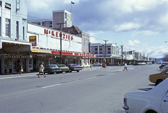 Framed Print : McKenzie's department stores and supermarket, Tutanekai Street, Rotorua, New Zealand 1974