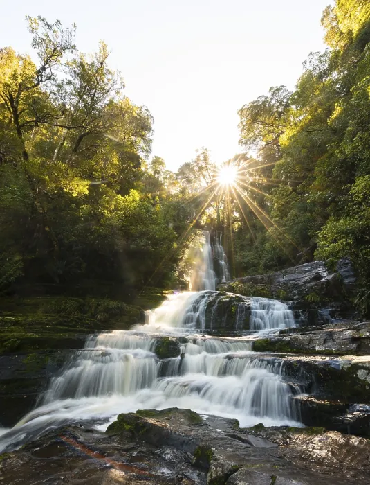Framed Print : McLean waterfall, Sun Star, The Catlins Framed Print : McLean waterfall, Sun Star, The Catlins