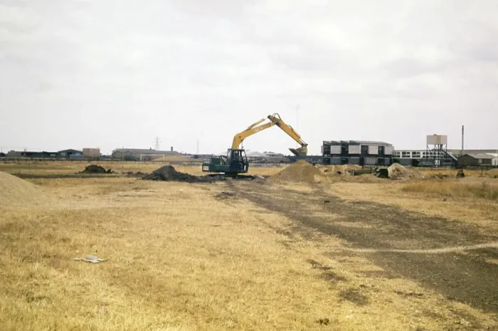 Framed Print : Mechanical excavation machinery, Cambridge University archaeological site called Great Shelford, Cambridgeshire, England, UK 1976 Framed Print : Mechanical excavation machinery, Cambridge University archaeological site called Great Shelford, Cambridgeshire, England, UK 1976