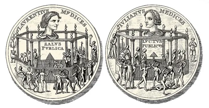 Framed Print : Medal on the conspiracy of the Pazzi Framed Print : Medal on the conspiracy of the Pazzi