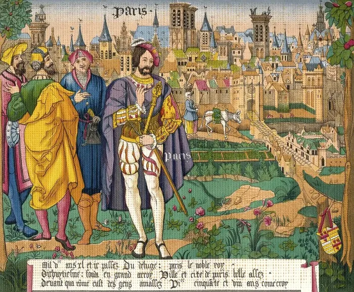 Framed Print : Mediaeval Paris, tapestry of the 15th century