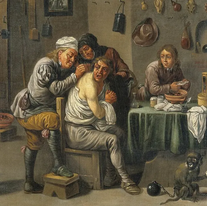 Framed Print : Medicine, Anatomy, Surgery, Interior of an operating theatre with two surgeons