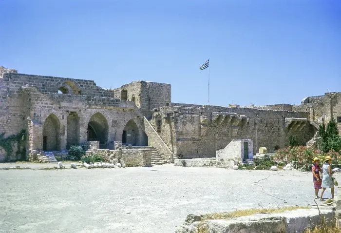 Framed Print : Medieval castle at Kyrenia or Girne, Northern Cyprus, Europe 1973 16th-century castle built by the Venetians over a previous Crusader fortification