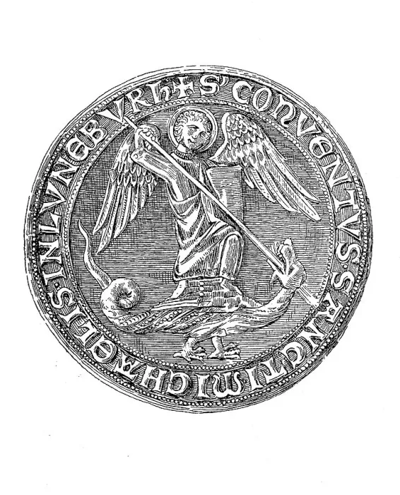 Framed Print : Medieval church seal of the monastery of St Framed Print : Medieval church seal of the monastery of St