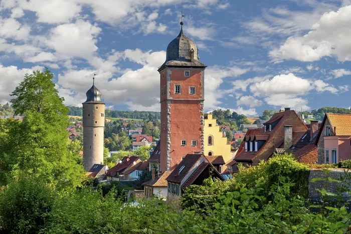 Framed Print : Part of the medieval defences of the historic old town of Ochsenfurt Framed Print : Part of the medieval defences of the historic old town of Ochsenfurt
