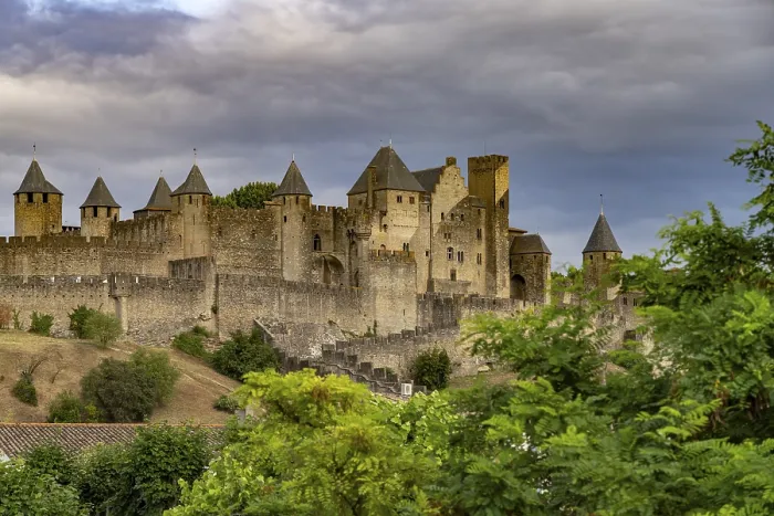 Framed Print : The medieval fortress Cite de Carcassonne
