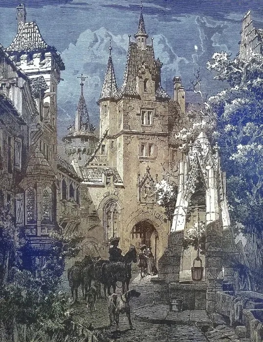 Framed Print : Medieval ideal of Hofburg Imperial Palace castle and the inner castle courtyard