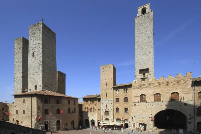 Framed Print : Medieval town of San Gimignano with residential towers