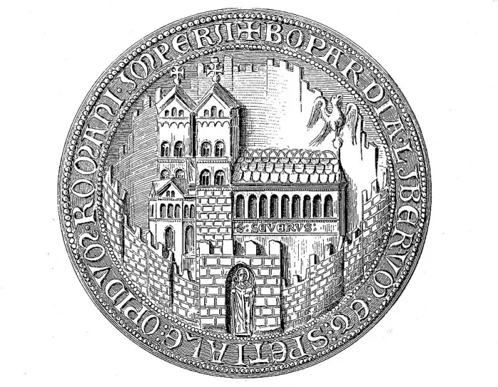 Framed Print : Medieval town seal from the 13th to 15th century Framed Print : Medieval town seal from the 13th to 15th century