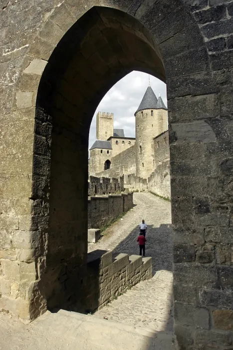 Framed Print : Medieval walled fortress city of Carcassonne
