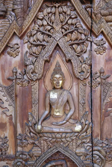 Framed Print : Meditating buddha, Wat Wang Wiwekaram