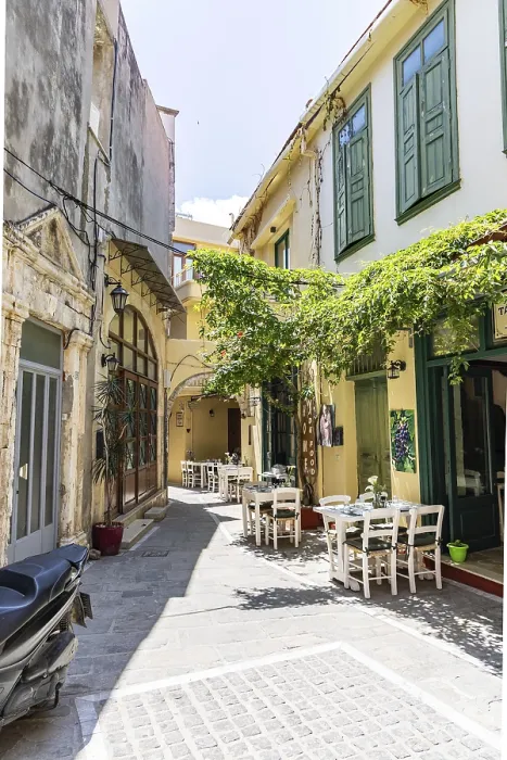 Framed Print : A Mediterranean old town centre