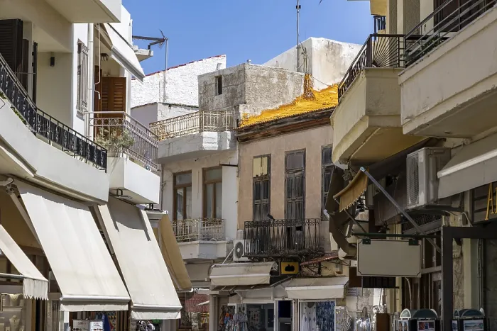 Framed Print : A Mediterranean old town centre