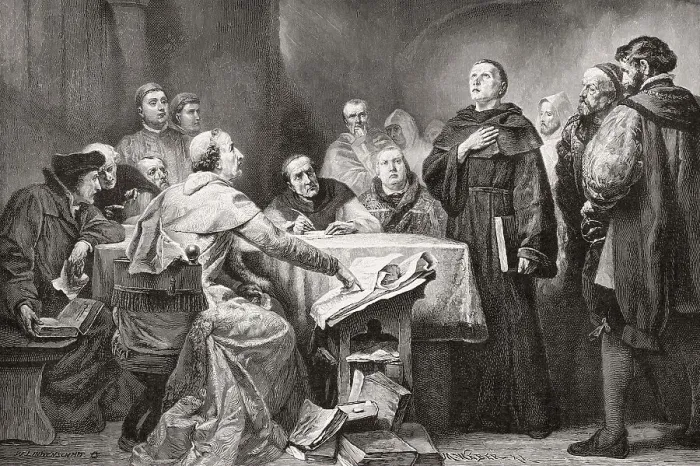 Framed Print : The meeting of Cajetan and Martin Luther