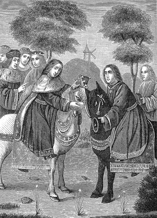Framed Print : Meeting with Charles V of France in Paris in 1378