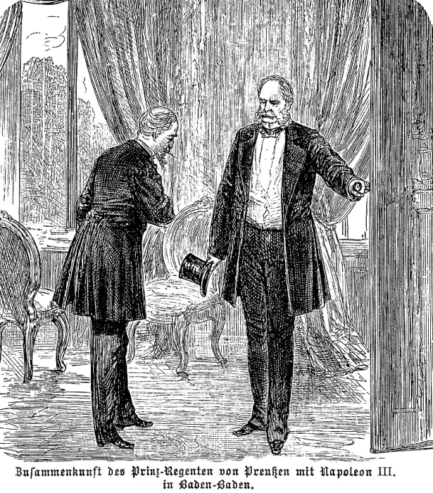 Framed Print : Meeting of the Prince Regent of Prussia with Napoleon III in Baden-Baden Framed Print : Meeting of the Prince Regent of Prussia with Napoleon III in Baden-Baden