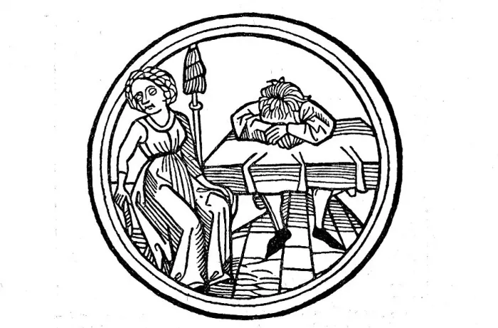 Framed Print : The Melancholic, From the German Calendar