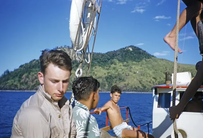 Framed Print : Melbourne Grammar School expedition to Queensland, Australia, 1956 Boys on a sailing yacht thought to be the Whitsunday Islands, Oceania Framed Print : Melbourne Grammar School expedition to Queensland, Australia, 1956 Boys on a sailing yacht thought to be the Whitsunday Islands, Oceania