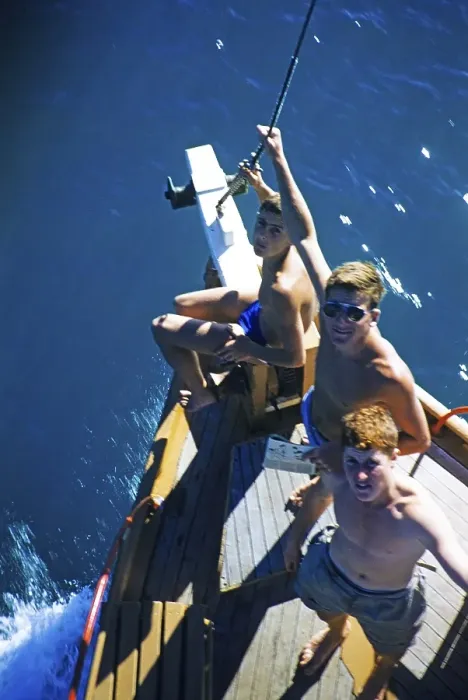 Framed Print : Melbourne Grammar School expedition to Queensland, Australia, 1956 Boys on a sailing yacht thought to be the Whitsunday Islands, Oceania