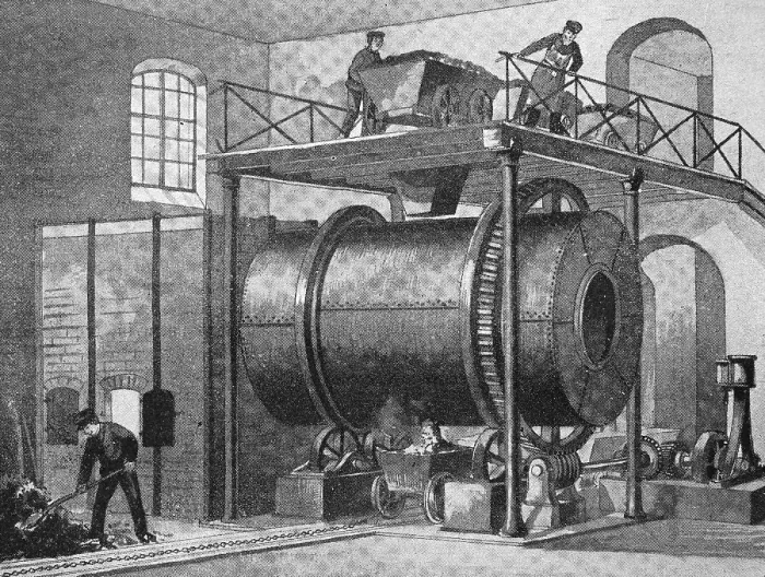Framed Print : Melting furnace for the production of soda