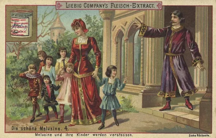 Framed Print : Melusine and her children are cast out