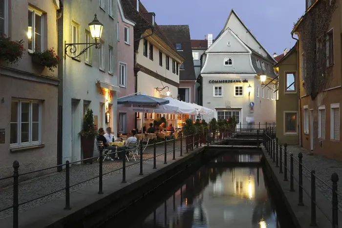 Framed Print : Memminger Ach river, Untere Bachgasse Framed Print : Memminger Ach river, Untere Bachgasse