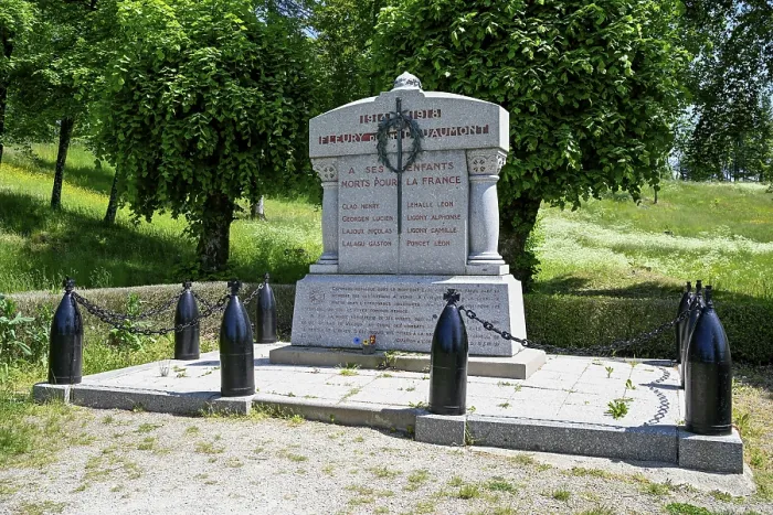 Framed Print : Memorial stone on the site of the destroyed village of Fleury-devant-Douaumont