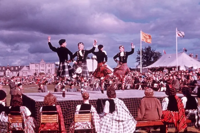Framed Print : Men dancing at Scottish Highland games, Aboyne, Scotland, UK c 1960s
