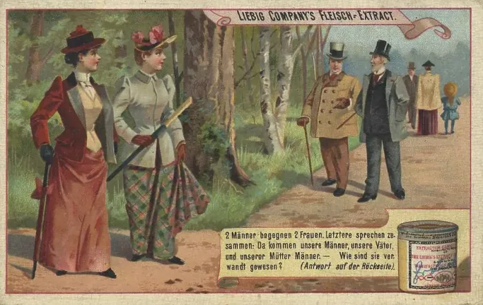 Framed Print : Two men meet two woman, the latter speak together: There come our men