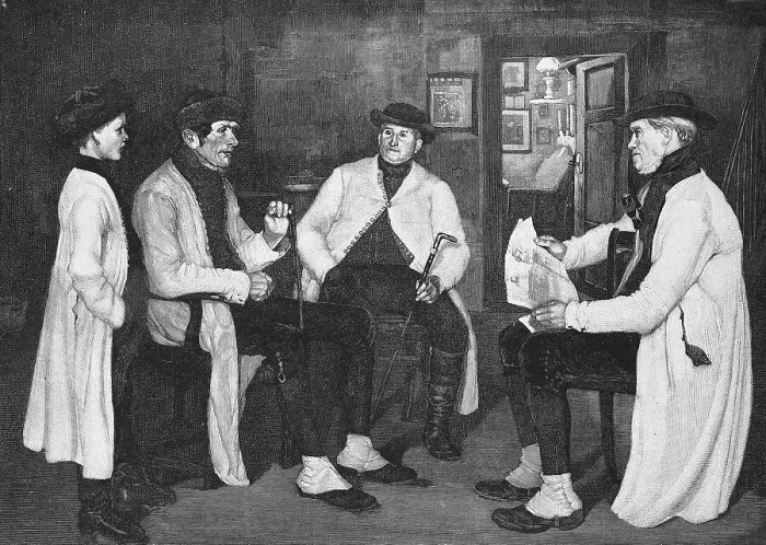 Framed Print : Three men in a political discussion