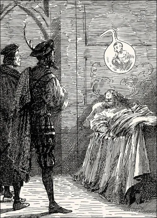 Framed Print : Mephistopheles and Faust in his old study