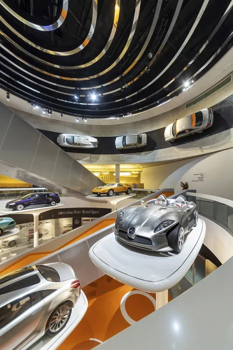 Framed Print : Mercedes Museum, Stuttgarts most visited museum is part of the Mercedes-Benz World in Untertuerkheim