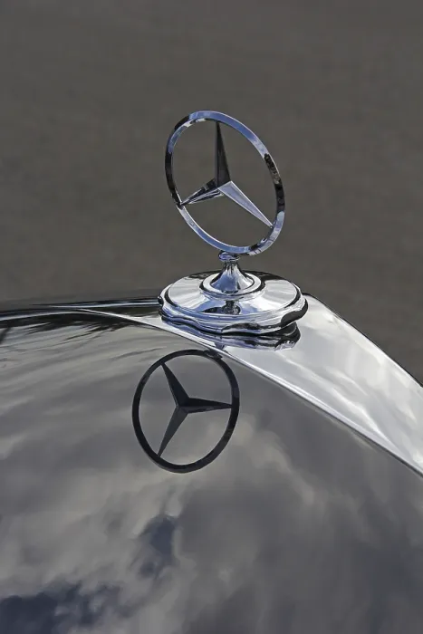 Framed Print : Mercedes star, with a reflection