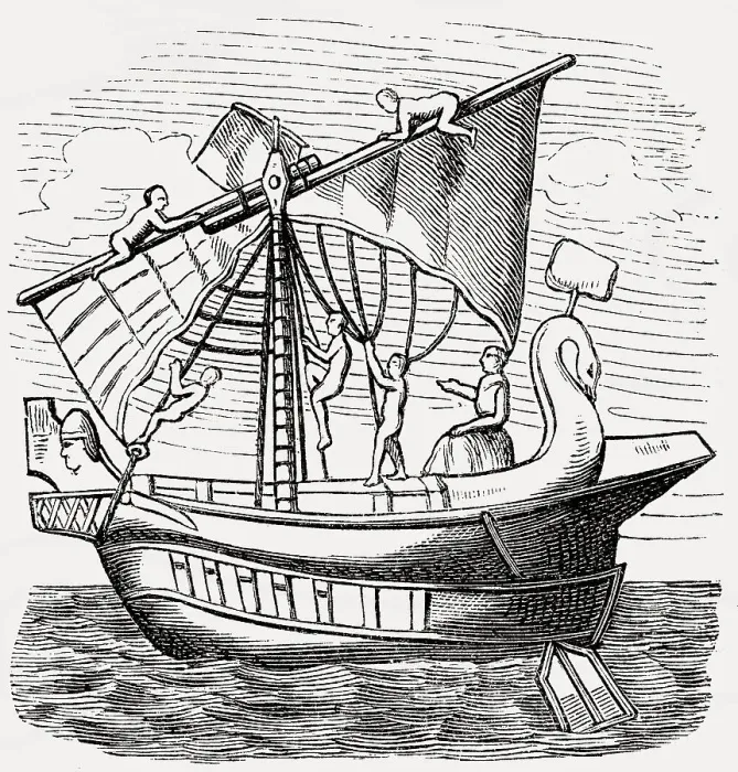 Framed Print : A merchant ship, ancient Roman ship