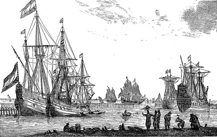 Framed Print : Merchant ships or obsolete merchant ships from the time of Louis XIV