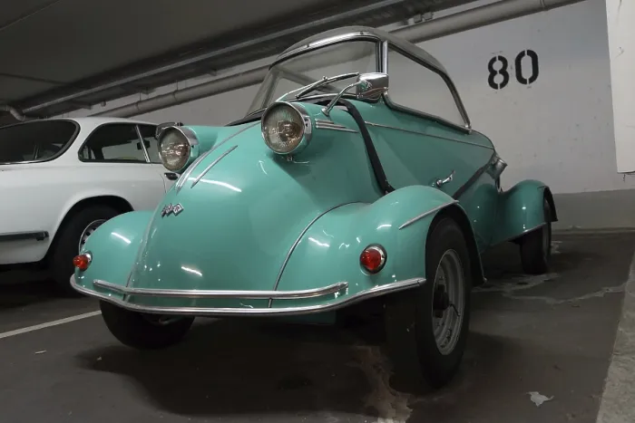 Framed Print : Messerschmitt cabin scooter in the underground car park
