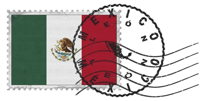 Framed Print : Mexico Leon Stamp with National Flag and Postmark Framed Print : Mexico Leon Stamp with National Flag and Postmark
