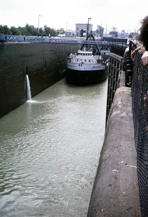 Framed Print : Midland Prince cargo ship (1907-1968) in lock of Welland canal, St Lawrence seaway, Great Lakes, Ontario, Canada, North America 1963, North America