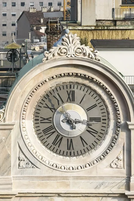 Framed Print : MILAN, LOMBARDY, ITALY - FEBRUARY 23 : Old clock in Milan on February 23 Framed Print : MILAN, LOMBARDY, ITALY - FEBRUARY 23 : Old clock in Milan on February 23