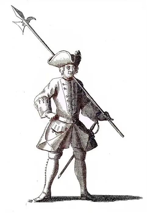 Framed Print : Military clothing at the beginning of the 18th century Framed Print : Military clothing at the beginning of the 18th century